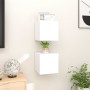 Mobili Porta TV a Parete 2pz Bianco Lucido 30,5x30x30 cm