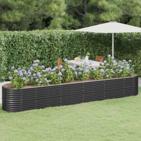 Letto da Giardino in Acciaio a Polvere 440x80x68 cm Antracite