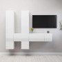 Set di Mobili Porta TV 7 pz Bianco Lucido in Legno Multistrato