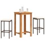 Set Bar da Giardino 3 pz Marrone in Legno Acacia e Polyrattan