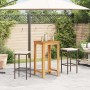 Set Bar da Giardino 3 pz Marrone in Legno Acacia e Polyrattan