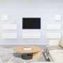 Set di Mobili Porta TV 7 pz Bianco Lucido in Legno Multistrato