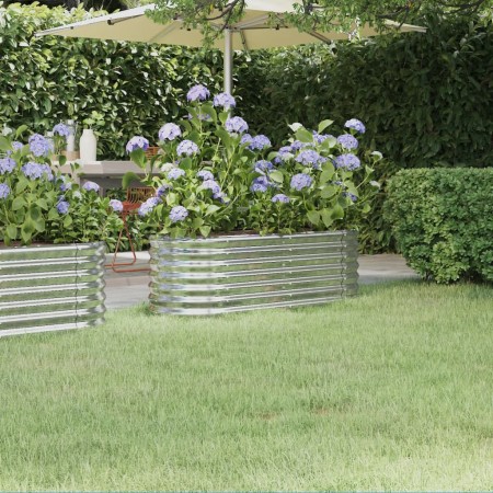 Letto Giardino Acciaio Verniciato a Polvere 114x40x36cm Argento