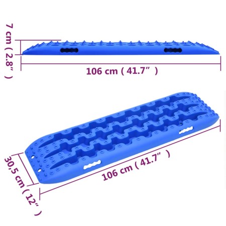 Tavole di Trazione 2 pz Blu 106x30,5x7 cm Nylon