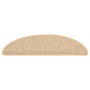 Tappeti Adesivi Scale Aspetto Sisal 15pz 56x17x3cm Beige Chiaro