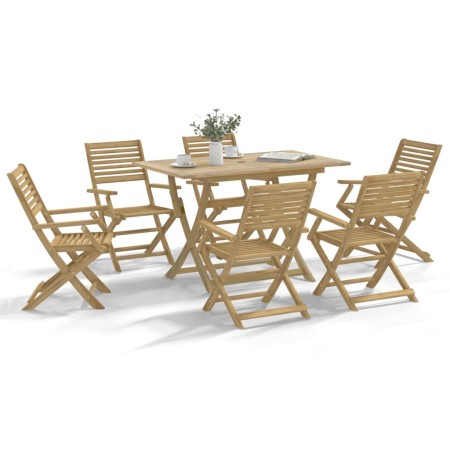 Set da Pranzo da Giardino 7 pz in Legno Massello di Acacia