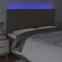 Testiera a LED Tortora 160x5x118/128 cm in Tessuto