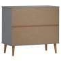 Credenza MOLDE Grigia 90x40x80 cm in Legno Massello di Pino