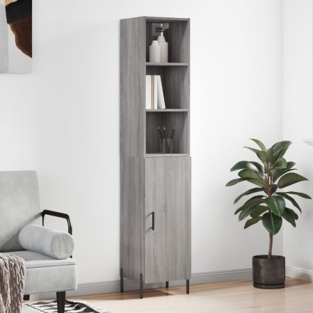 Credenza Grigio Sonoma 34,5x34x180 cm in Legno Multistrato