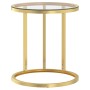 Tavolino Oro e Trasparente 45 cm in Vetro Temperato
