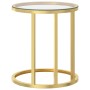 Tavolino Oro e Trasparente 45 cm in Vetro Temperato