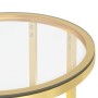 Tavolino Oro e Trasparente 45 cm in Vetro Temperato