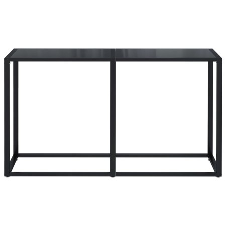 Tavolo Consolle Nero 140x35x75,5 cm in Vetro Temperato