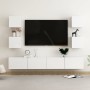 Set di Mobili Porta TV 6 pz Bianco Lucido in Legno Multistrato