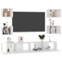 Set di Mobili Porta TV 6 pz Bianco Lucido in Legno Multistrato