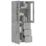 Credenza Grigio Cemento 69,5x34x180 cm in Legno Multistrato