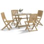 Set da Pranzo per Giardino 5 pz in Legno Massello di Acacia