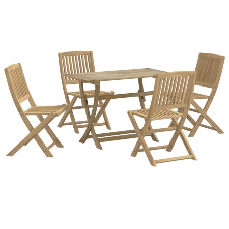 Set da Pranzo per Giardino 5 pz in Legno Massello di Acacia