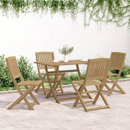 Set da Pranzo per Giardino 5 pz in Legno Massello di Acacia