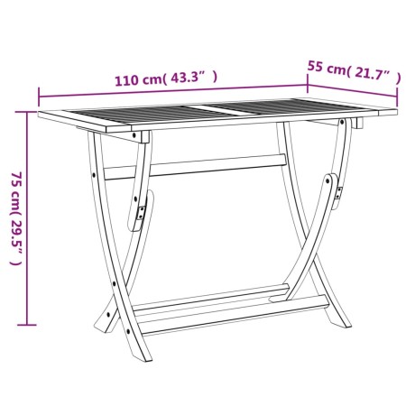 Set da Pranzo per Giardino 5 pz in Legno Massello di Acacia