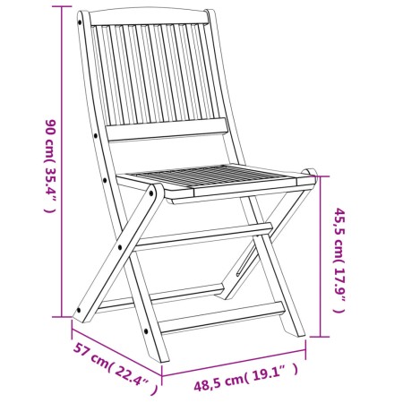 Set da Pranzo per Giardino 5 pz in Legno Massello di Acacia