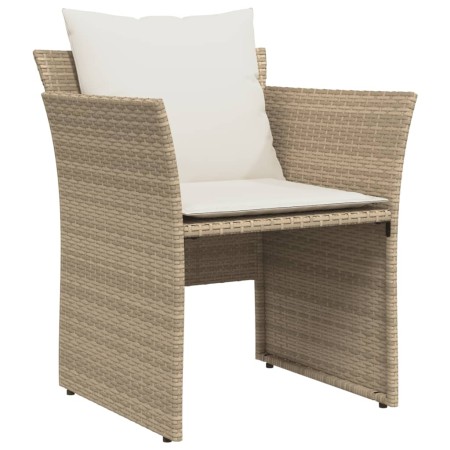 Sedia da Giardino con Poggiapiedi in Polyrattan Beige