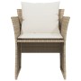 Sedia da Giardino con Poggiapiedi in Polyrattan Beige