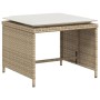 Sedia da Giardino con Poggiapiedi in Polyrattan Beige