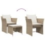 Sedia da Giardino con Poggiapiedi in Polyrattan Beige