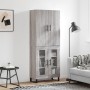 Credenza Grigio Sonoma 69,5x34x180 cm in Legno Multistrato