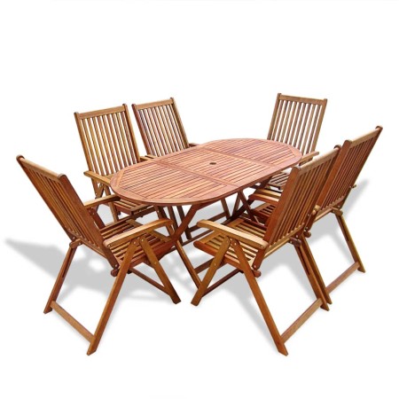 Set da Pranzo da Giardino 7 pz in Legno Massello di Acacia