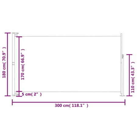 Tenda Laterale Retrattile per Patio 180x300 cm Crema