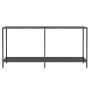 Tavolo Consolle Nero 160x35x75,5 cm in Vetro Temperato