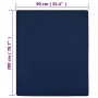 Lenzuolo con Angoli Jersey Blu Marino 90x200 cm Cotone