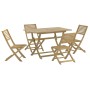 Set da Pranzo per Giardino 5 pz in Legno Massello di Acacia