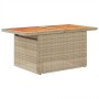 Tavolo da Giardino Beige 100x55x73 cm Polyrattan e Legno Acacia