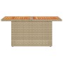 Tavolo da Giardino Beige 100x55x73 cm Polyrattan e Legno Acacia