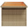 Tavolo da Giardino Beige 100x55x73 cm Polyrattan e Legno Acacia