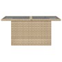 Tavolo da Giardino Piano in Vetro Beige 100x55x73 cm Polyrattan