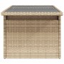 Tavolo da Giardino Piano in Vetro Beige 100x55x73 cm Polyrattan