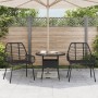 Sedie da Giardino Set 2 pz Polyrattan Nero