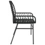 Sedie da Giardino Set 2 pz Polyrattan Nero