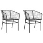 Sedie da Giardino Set 2 pz Polyrattan Nero