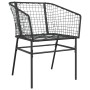 Sedie da Giardino Set 2 pz Polyrattan Nero