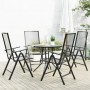 Set Sedie Giardino Reclinabili 5pz Antracite Acciaio Verniciato