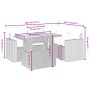 Set Divano da Giardino 5 pz con Cuscini Beige in Polyrattan