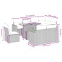 Set Divano da Giardino 9 pz con Cuscini Beige in Polyrattan
