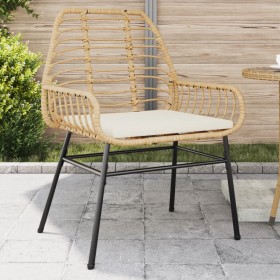 Sedie da Giardino 2pz con Cuscini Marrone in Polyrattan