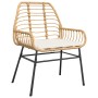 Sedie da Giardino 2pz con Cuscini Marrone in Polyrattan