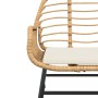 Sedie da Giardino 2pz con Cuscini Marrone in Polyrattan